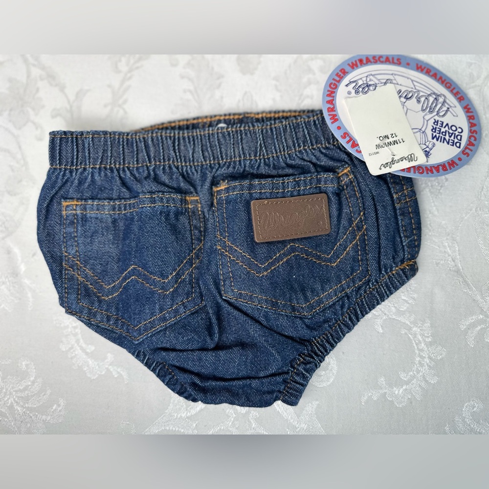 Wrangler Dark Blue Denim Baby Diaper Cover Bloomer - Picture 3 of 4